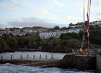 World & Travel: Verity bronze statue of a pregnant woman by Damien Hirst, North Devon, United Kingdom