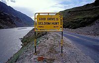 World & Travel: Leh–Manali Highway road signs, Jammu - Kashmir - Himachal Pradesh states, India