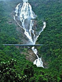 TopRq.com search results: Dudhsagar Falls Railway Bridge, Mandovi River, Goa, India