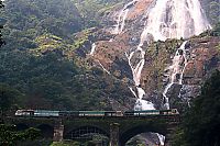 TopRq.com search results: Dudhsagar Falls Railway Bridge, Mandovi River, Goa, India