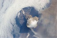 World & Travel: volcano from space