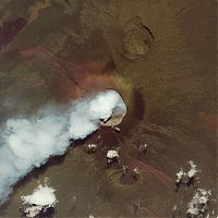 World & Travel: volcano from space