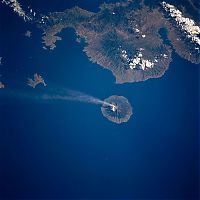 World & Travel: volcano from space