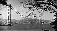 World & Travel: History: Construction of the Golden Gate Bridge, San Francisco, California, United States