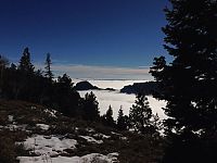 World & Travel: Grand Canyon covered in fog, Arizona, United States