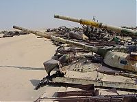 World & Travel: Highway of Death tank graveyard, Highway 80, Kuwait City, Kuwait