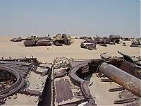 World & Travel: Highway of Death tank graveyard, Highway 80, Kuwait City, Kuwait