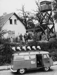 World & Travel: History: 1961 Construction of Berlin Wall barrier, Berlin, Germany