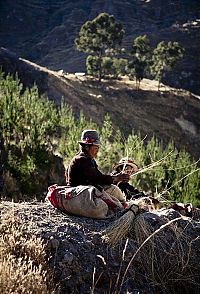 World & Travel: Cusco Inca rope bridge, Apurimac Canyon, Cuzco Province, Peru