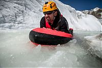 World & Travel: Riverboarding of Great Aletsch Glacier, Bernese Alps, Valais, Switzerland