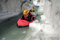 World & Travel: Riverboarding of Great Aletsch Glacier, Bernese Alps, Valais, Switzerland