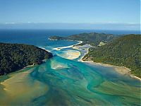 World & Travel: Awaroa Bay beach, Abel Tasman National Park, New Zealand, South Pacific Ocean