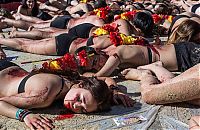 Protest against bull fighting, Madrid, Spain