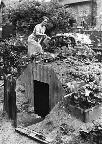 World & Travel: History: World War II photography, Anderson shelter