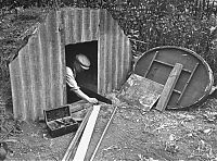 World & Travel: History: World War II photography, Anderson shelter