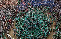 World & Travel: Castell, human tower, Catalonia, Spain